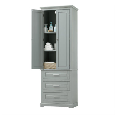 High Storage Cabinet With Three Drawers